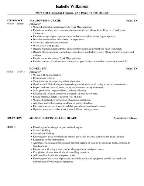 aluminum fabricator resume sample|welder fabricator resume examples.